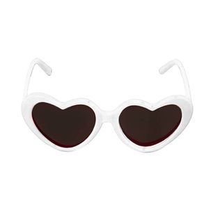 Haustier-Brille, reflektierend, coole Herzform, Welpe, Kätzchen, Haustiere, lustige Brille für Party-Weiß