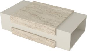 Couchtisch Nora mit zwei seitlichen Staufächern in beige grau Granit Optik, 2536 Couchtisch Nora mit zwei seitlichen Staufächern in beige grau Granit Optik, 2536