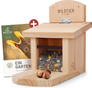 Eichhörnchen-Futterhaus aus Massivholz,