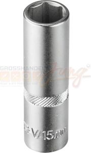 Stecknuss Sechskant 15mm 6 Kant 1/2' lang (CR-V)