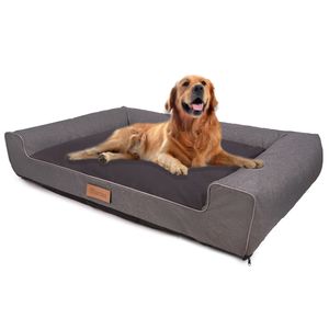 Großes Hundebett - Extra großes Hundesofa Waschbar - Farbe Grau - Größe XXL - 118x78 cm