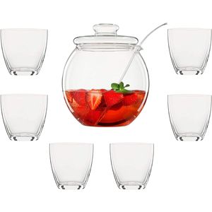 Bohemia Crystal Libera Bowle Set Glass Partygeschirr 9 teilig