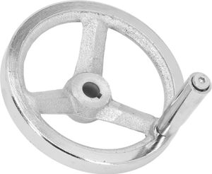 3 Speichen Handrad mit drehbarem Griff Gusseisen Runde Handrad für Drehmaschine Fräsen Schleifmaschine 12x125MM