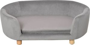 Pohovka pro mazlíčka D04-167GY, sametový, psí pelíšek, březové nohy, šedá, 86 x 55 x 33 cm - B Pohovka pro mazlíčka D04-167GY, sametový, psí pelíšek, březové nohy, šedá, 86 x 55 x 33 cm - B