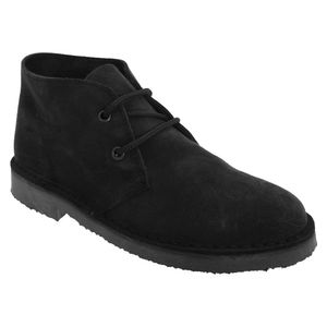 Roamers unisex púštne topánky / šnurovacie topánky / nízke topánky, semiš DF112 (42 EU) (čierna)