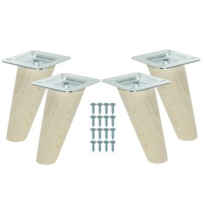 Möbelfüße 8 cm Höhe Holzfüße schräg aus Buche Holzmöbelfüße Tischbeine Möbelbeine Holz Schrank Beine Kegel 4 Stück