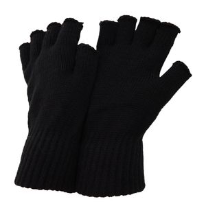 Pánske zimné poloprsté rukavice FLOSO MG-12D (jedna veľkosť) (čierne)