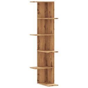 vidaXL Wand-Eckregal Artisan-Eiche 36,5x36,5x140 cm Holzwerkstoff