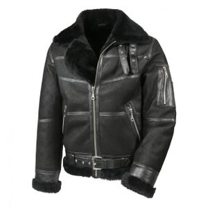 Lammfelljacke - B16 MODELL 7 SCHWARZ - 3XL