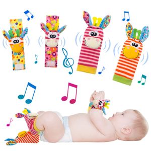 Baby Kinder Handgelenkbänder Socken 2 Paare Handgelenk-Rassel Baby Spielzeug 