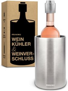 Weinkühler mit Weinverschluss - Doppelwandiger Edelstahl - Hält lange kühl - Spülmaschinenfest