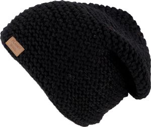 Handgestrickte Wollmütze, Strickmütze aus Schurwollle, Wintermütze - Schwarz, Uni, Wolle, Mützen