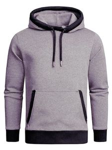 Männer Feste Farbe Sweatshirts Sport Drawess Slim Fit Long Sleeve Kapuze Mit Kapuze, Hellgrau, L