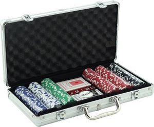 pokerová sada v kufříku 300 žetonů vícebarevná