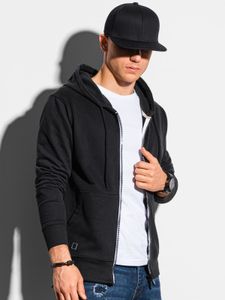 Ombre Clothing Herren Sweatshirt mit Kapuze und Reißverschluss Botvid schwarz L