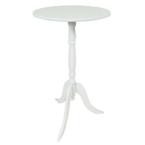 Holz Beistelltisch rund weiß - 53 x Ø 30 cm - Dekotisch Telefontisch Blumentisch Tisch klein