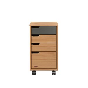 Inter-Furn Rollcontainer Mestre Kiefer Massiv Honigfarben/Grau  32 x 57 x 38 cm