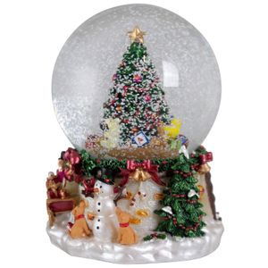 Schneekugel mit Spieluhr 17cm Weihnachtsbaum Weihnachtsdeko
