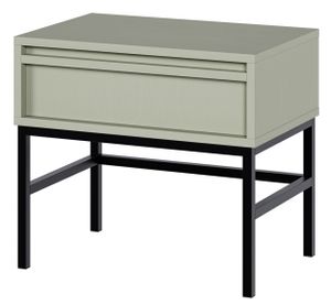 Selsey Evo - Nachttisch mit Schublade und Metallgestell, Salbeigrün, 50 cm