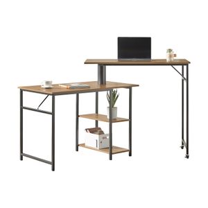 SoBuy FWT93-F Schreibtisch mit 2 Ablagen 360 Grad drehbarer Bartisch Computertisch Arbeitstisch Bürotisch Tisch Bistrotisch StehtischBHT ca.: 172x100x60cm