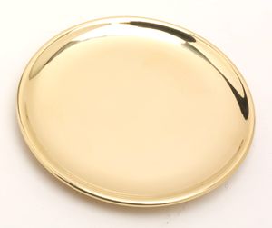 Osterkerzen Kerzenteller, Dekoteller Messing Gold poliert Ø 12 cm