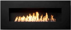 Icon Fires Nero 1450, Schwarz Ethanol Kamin, 7,7 kW, bis zu 9 Stunden Brenndauer, schlanker Brenner
