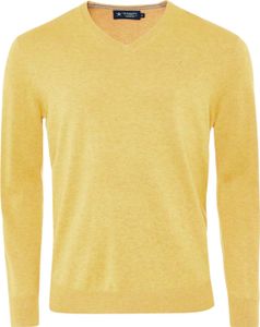 Hackett London Herren Pullover mit V-Ausschnitt Baumwolle Seide gelb S