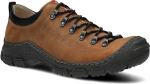 NAGABA Wanderschuhe Herren Trekkingschuhe Männer Echtleder Braun, 42