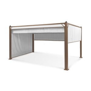 Blumfeldt Pavillon, altánok, 3 x 4 m, kovový altánok z nehrdzavejúcej ocele so sťahovacou strechou a bočnými stenami, vodotesný altánok, stabilný a odolný voči zime, odolná pergola voľne stojaca, záhradný altánok s UV ochranou