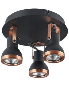 BELIANI Deckenlampe Schwarz / Kupfer Metall 3-flammig In Matt Verstellbar Glockenform Industrie Look Modernes Design