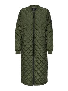 ONLY Damen Stepp-Mantel OnlJessica extralange Übergangs-Jacke gesteppt, Farbe:Grün, Größe:S