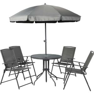 COUNTRYSIDE® Sitzgruppe 6tlg. mit Tisch und Schirm
