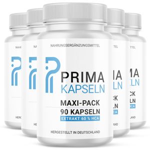 PRIMA Kapseln - mit Garcinia Cambogia Extrakt | Männer und Frauen | 90 Stück pro Dose (5x)