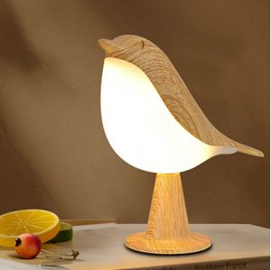 15cm Braun Vogel LED Nachtlicht USB LED Schreibtischlampe Schlafzimmer Nachttischlampe Touch-Atmosphäre-Tischlampe