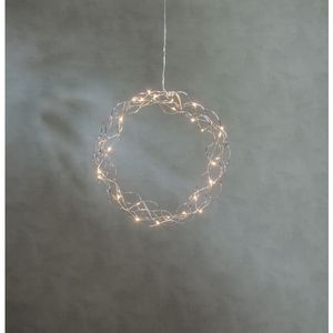 LED - Dekokranz Curly , ca.30 cm; chromfarben, 30 warmwhite LED, mit Trafo (924969037)