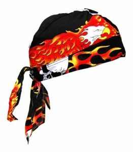 Bandana Cap Flame Eagle + Skull, Kopftuch mit Totenkopf + Adler in Flammen, Bandana Headscarf with Skull, Pañuelo pañuelo Con Calaveras, Foulard Bandana Avec des crânes