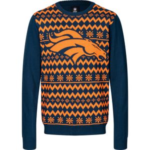 NFL Denver Broncos Ugly Sweater Big Logo 2-Color Christmas Pullover Weihnachten XXL