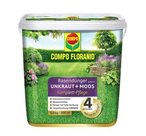 COMPO FLORANID® Rasendünger gegen Unkraut + Moos Komplettpflege - 9 kg für 300 m²