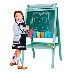 Arkmiido 3 in 1 Kindertafel doppelseitige Standtafel Staffelei für Kinder, magnetisches Whiteboard & Tafel mit einstellbaren Ständer & Reichliches Zubehör