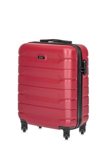OCHNIK WALAB-0067 - Pevný kufr na kolečkách s 360° kolečky - cestovní kufr s kombinovaným zámkem (červený, velikost S - 56×37×23 cm)