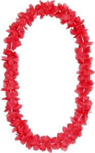 Hawaiiketten Blumenketten Hawaikette Hulakette verschiedene Farben  - 50 cm Durchmesser, dicht gereihte Stoffblüten von Alsino, Farbe wählen:rot