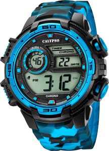 Calypso PUR Herren Uhr K5723/4 Armbanduhr schwarz hellblau Digital D2UK5723/4