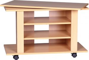 TV HiFi Bank OREGON Buche Fernsehtisch drehbar & rollbar 75 x 38 x 51 cm