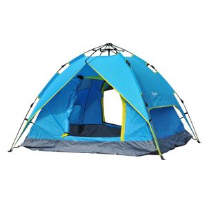Outsunny Campingzelt Sekundenzelt Pop Up Zelt Strandzelt Automatisch 3-4 Personen (Blau+Gelb)