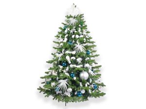 Geschmückter künstlicher weihnachtsbaum mit 215 Stk Kugeln POLAR BLUE II 360 cm mit Metallständer