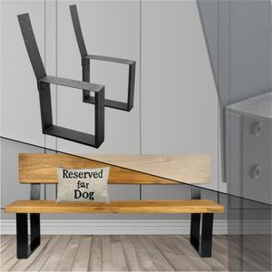 STADO | Bankgestell mit Rückenlehne | Schwarz | 40x78,5 cm | 2 Stück | Gartenbank | Sitzbank | Bankfüße | Bankkufen | Bankbeine | Untergestell