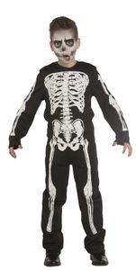 Mottoland 125971 - Skelett Boy Gr. 116-152 Gerippe Overall Kostüm Halloween Fasching - 140