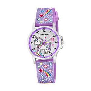 Calypso Kinder Uhr K5776/6 Kunststoff PU Armbanduhr Junior Fashion lila D2UK5776/6