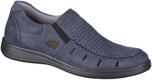 Pánske kožené letné papuče JOMOS navy, podšívka Clima, stielka Jomos Aircomfort