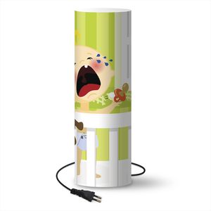 Lampe - Tischlampe - Illustration eines weinenden Kindes im Kinderzimmer - 50 cm hoch - Ø16 cm - Inklusive LED-Lampe